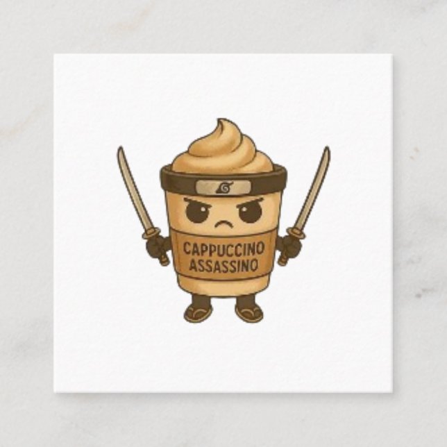 Tarjeta De Visita Cuadrada Cappuccino Assassino Italian (Anverso)