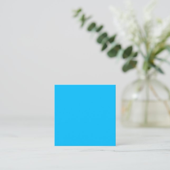 Tarjeta De Visita Cuadrada Capri (color sólido)  (Anverso de pie)