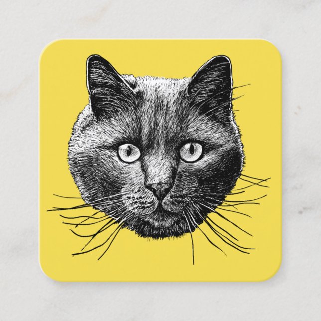 Tarjeta De Visita Cuadrada Cara de gato (Anverso)