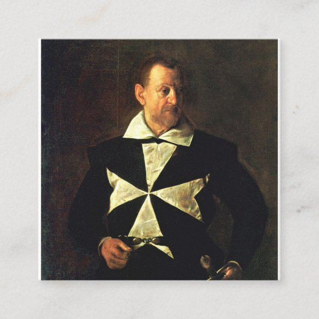 Tarjeta De Visita Cuadrada Caravaggio- Retrato De Fra Antonio Martelli (Anverso)