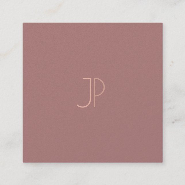 Tarjeta De Visita Cuadrada Carta inicial monogramada moderna lujo elegante (Anverso)