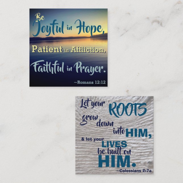 Tarjeta De Visita Cuadrada Cartas de memoria motivadoras de la biblia verse (Anverso / Reverso)