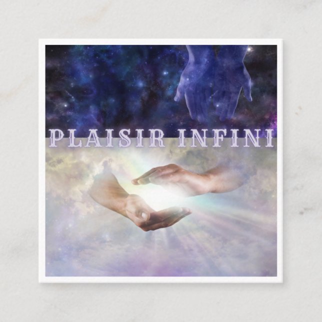 Tarjeta De Visita Cuadrada Carte De Visite Les mains de PLAISIR INFINI (Anverso)