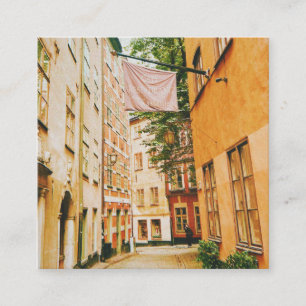 Tarjeta De Visita Cuadrada Casco antiguo histórico, Gamla Stan, Estocolmo, Su