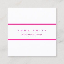 Tarjeta De Visita Cuadrada Casilla blanca rosada magenta intrépida simple