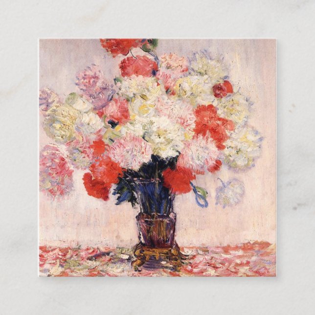 Tarjeta De Visita Cuadrada Caso De Peonies De Claude Monet (Anverso)