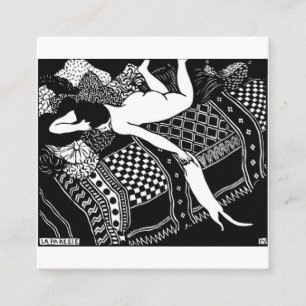 Tarjeta De Visita Cuadrada Cat Felix Vallotton Lady Bed Laziness La Paresse