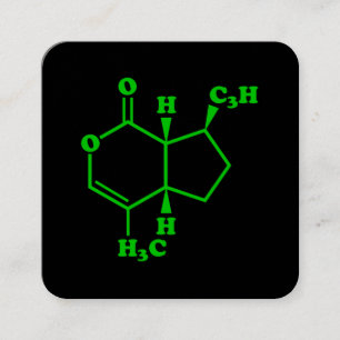 Tarjeta De Visita Cuadrada Catnip Nepetalactona Fórmula Química Molecular