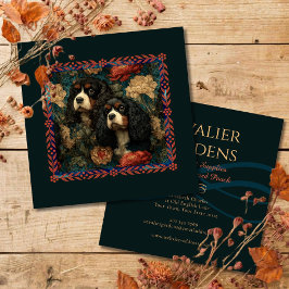 Tarjeta De Visita Cuadrada Cavalier King Charles Spaniels CKCS perros tricolo