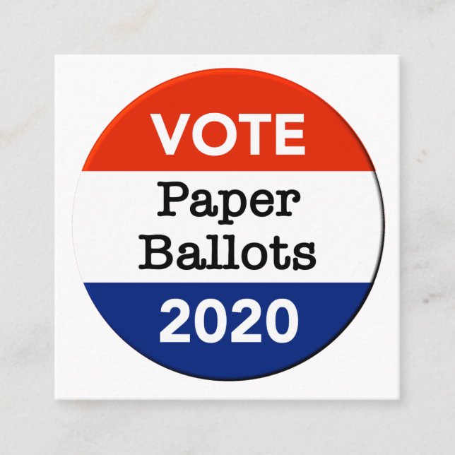 Tarjeta De Visita Cuadrada Cédulas electorales 2020 (Anverso)