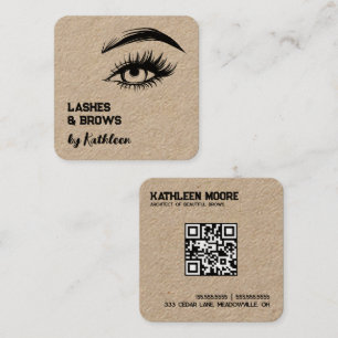 Tarjeta De Visita Cuadrada Cejas y Pestañas QR