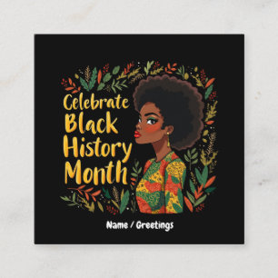 Tarjeta De Visita Cuadrada Celebrar el Mes de la Historia Negra Honrar a los