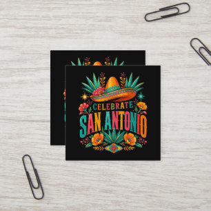 Tarjeta De Visita Cuadrada Celebrar San Antonio 2026 Cultura de Fiesta