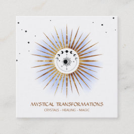 Tarjeta De Visita Cuadrada *~* Celestial Luna Lunar Magia Boho Luz