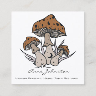 Tarjeta De Visita Cuadrada Celestial Mushrooms Boho Square Business Card