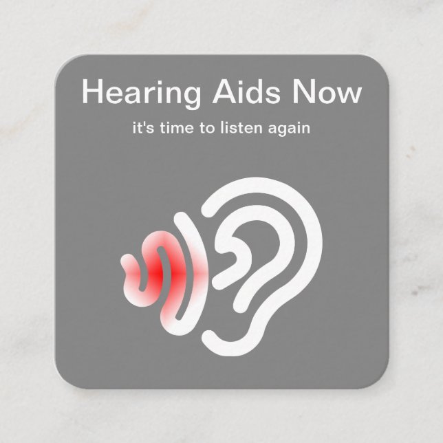 Tarjeta De Visita Cuadrada Centro y audiología del audífono (Anverso)