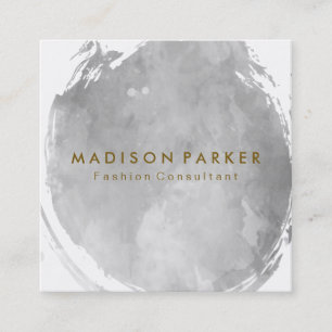 Tarjeta De Visita Cuadrada Cepillado de color gris contemporáneo