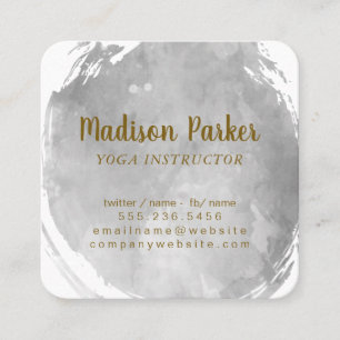 Tarjeta De Visita Cuadrada Cepillado de color gris contemporáneo