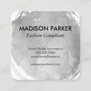 Tarjeta De Visita Cuadrada Cepillado de color gris contemporáneo