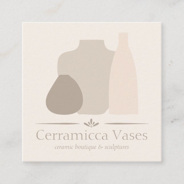 Tarjeta De Visita Cuadrada Cerámica de vara de cerámica de cerámica de cerámi (Anverso)