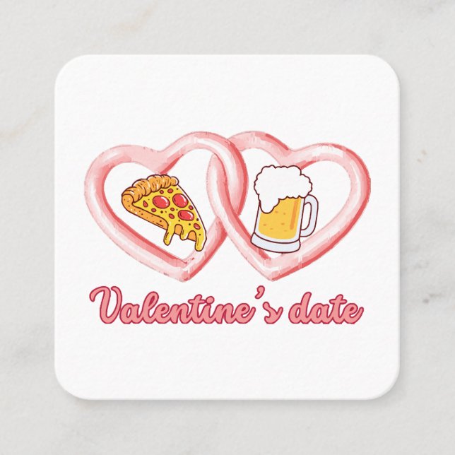 Tarjeta De Visita Cuadrada Cerveza de San Valentín (Anverso)