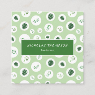 Tarjeta De Visita Cuadrada Césped profesional y cuidado de árboles