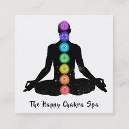 Tarjeta De Visita Cuadrada *~* Chakra Meditación curativa Lotus Pose Man
