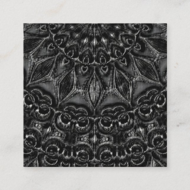 Tarjeta De Visita Cuadrada Charcoal Mandala  Business Card (Anverso)
