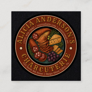 Tarjeta De Visita Cuadrada Charcuterie de época