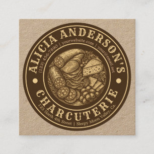 Tarjeta De Visita Cuadrada Charcuterie de época