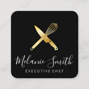 Tarjeta De Visita Cuadrada Chef ejecutivo