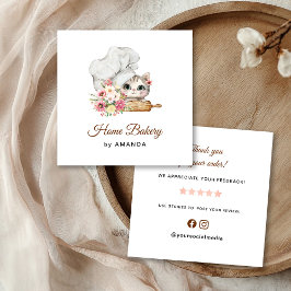 Tarjeta De Visita Cuadrada Chef Kitten Gracias