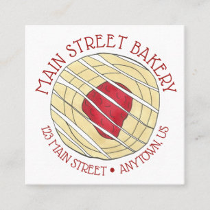 Tarjeta De Visita Cuadrada Cherry Danish Viennoiserie Pastry Chef Bakery