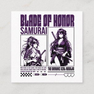 Tarjeta De Visita Cuadrada Chica de Samurai