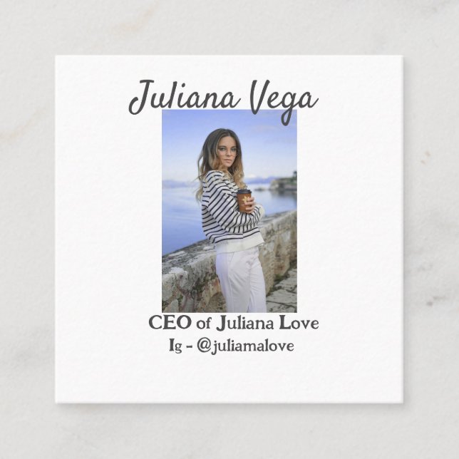 Tarjeta De Visita Cuadrada CHICA jefe jefe de empresa director ejecutivo mane (Anverso)