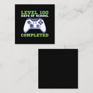 Tarjeta De Visita Cuadrada Chicos Nivel 100 Días De Escuela Completados 