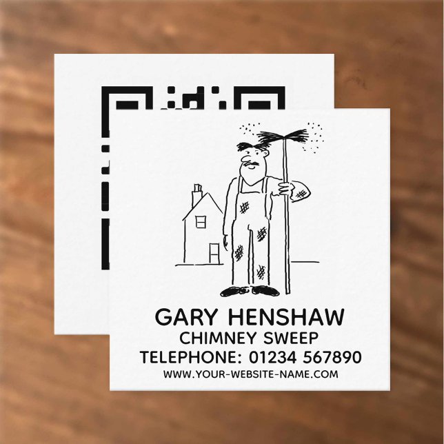 Tarjeta De Visita Cuadrada Chimney Sweep Square Business Card (Subido por el creador)