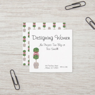 Tarjeta De Visita Cuadrada Chinoiserie Ginger Jar Jars Topiary