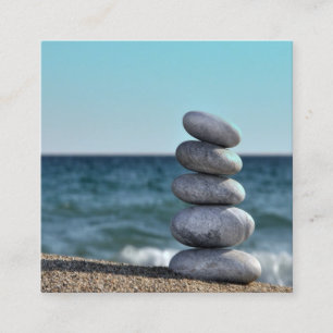 Tarjeta De Visita Cuadrada Chiropráctico cuadrado de piedras de equilibrio