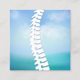 Tarjeta De Visita Cuadrada Chiropractor lateral del logotipo de la espina