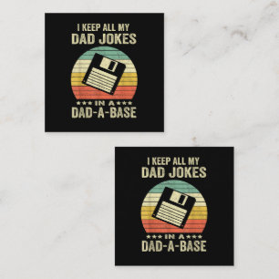Tarjeta De Visita Cuadrada Chistes divertidos de papá en dad-a-Base para homb