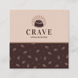 Tarjeta De Visita Cuadrada Chocolate, panadería, Personalizable de la tienda 