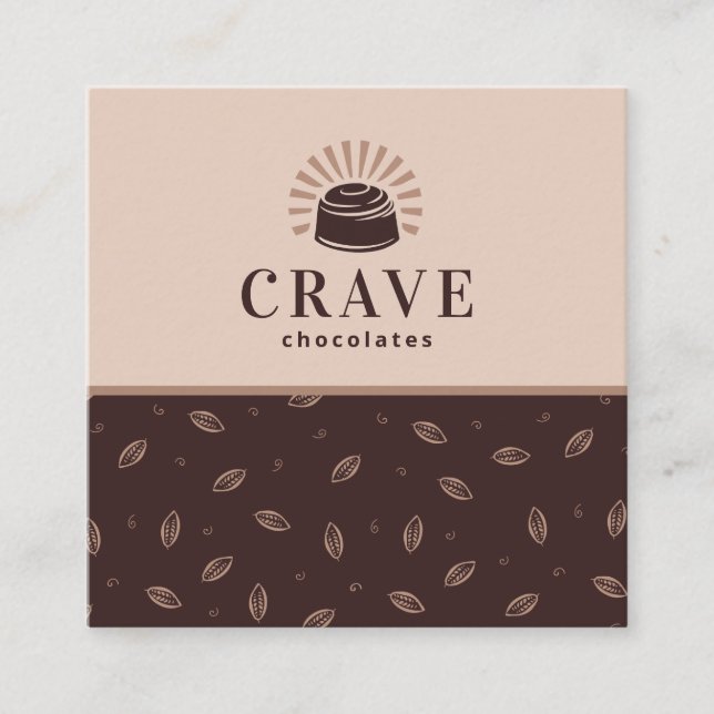 Tarjeta De Visita Cuadrada Chocolate, panadería, Personalizable de la tienda  (Anverso)