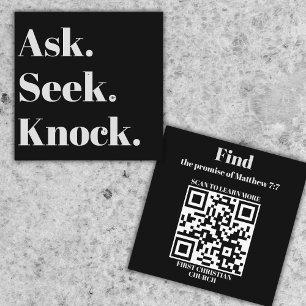Tarjeta De Visita Cuadrada Church Business QR código Profesional Promocional