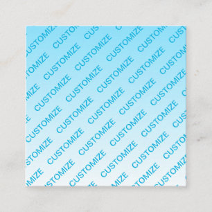 Tarjeta De Visita Cuadrada Cielo Azul (¡color cambiable!) Patrón de Ombre y T