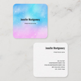 Tarjeta De Visita Cuadrada Cielo de gradiente rosa y azul pastel