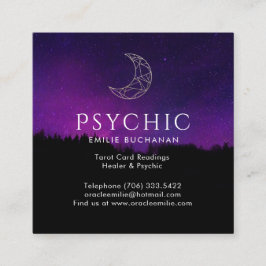 Tarjeta De Visita Cuadrada Cielo Nocturno de la Luna de Oro de Oracle y Psicó