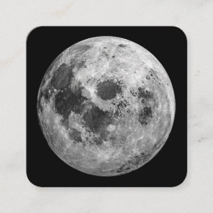 Tarjeta De Visita Cuadrada Ciencia de astronomía gráfica de Guay Full Moon