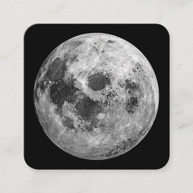 Tarjeta De Visita Cuadrada Ciencia de astronomía gráfica de Guay Full Moon (Anverso)