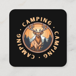 Tarjeta De Visita Cuadrada Ciervos - Salvajismo - Camping